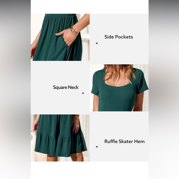 Chic Forest Green Midi Dress - Picture 6 of 6